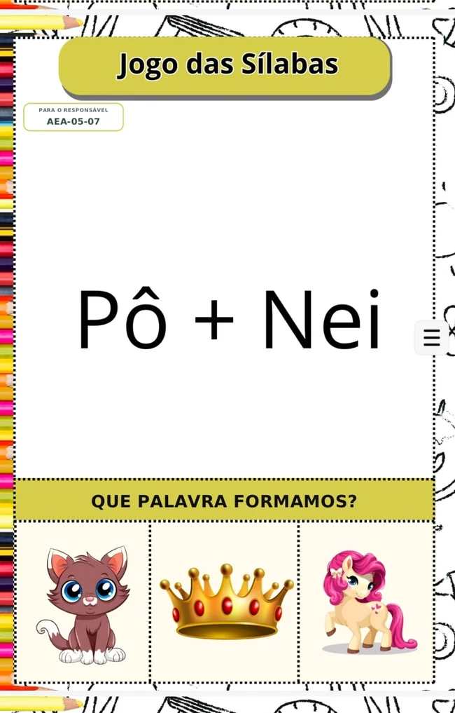 Atividade Jogo das Sílabas